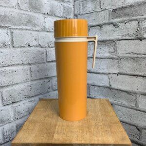 Vintage Thermos King Seeley Harvest Gold Mustard Yellow Tall Hot Cold USA 7402